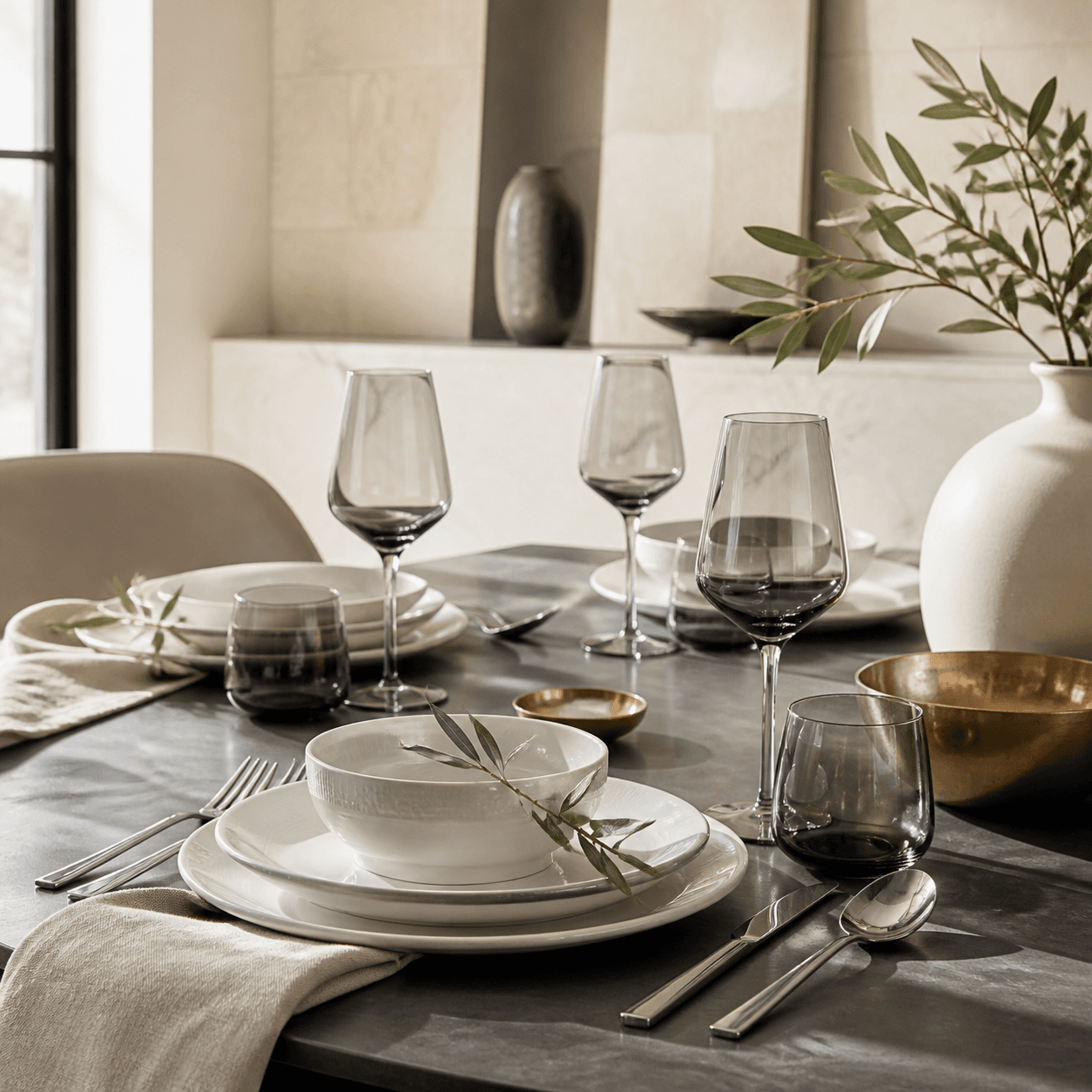 A modern dining table