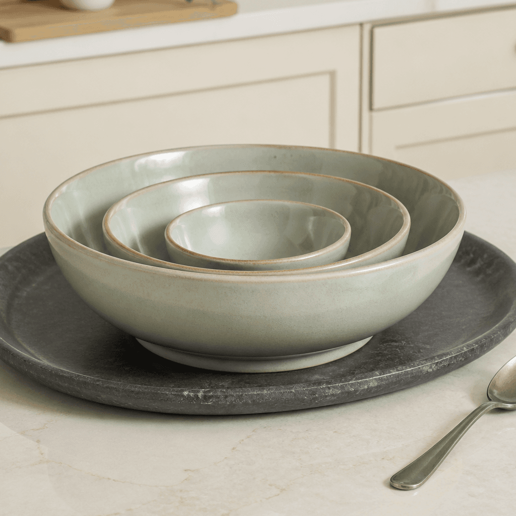 Celadon Bowl Trio