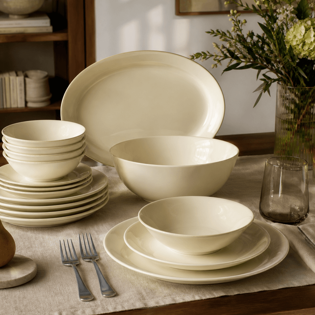 A layered table setting